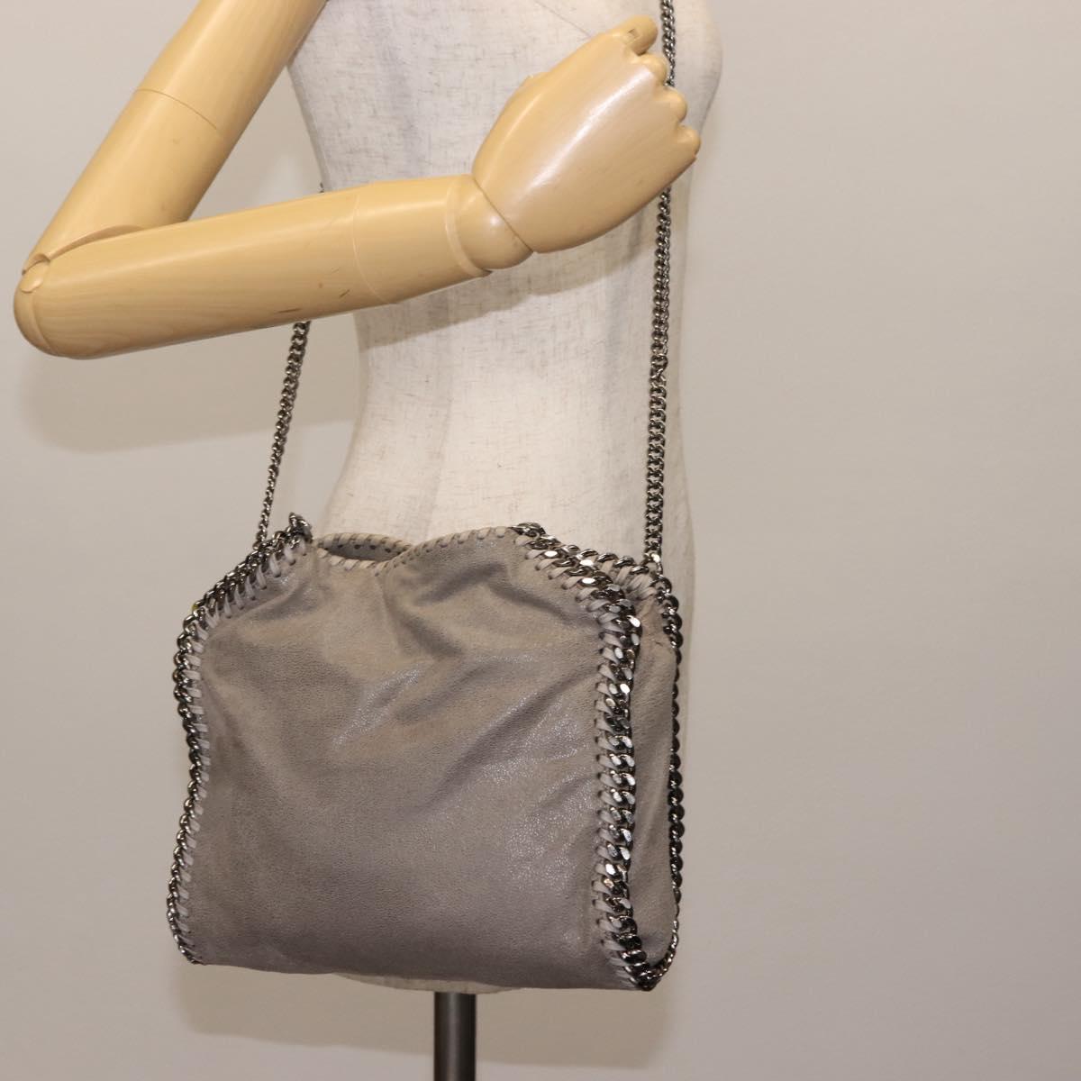 Stella MacCartney Chain Falabella Bag polyester 2way Gray 371223 Auth am9292
