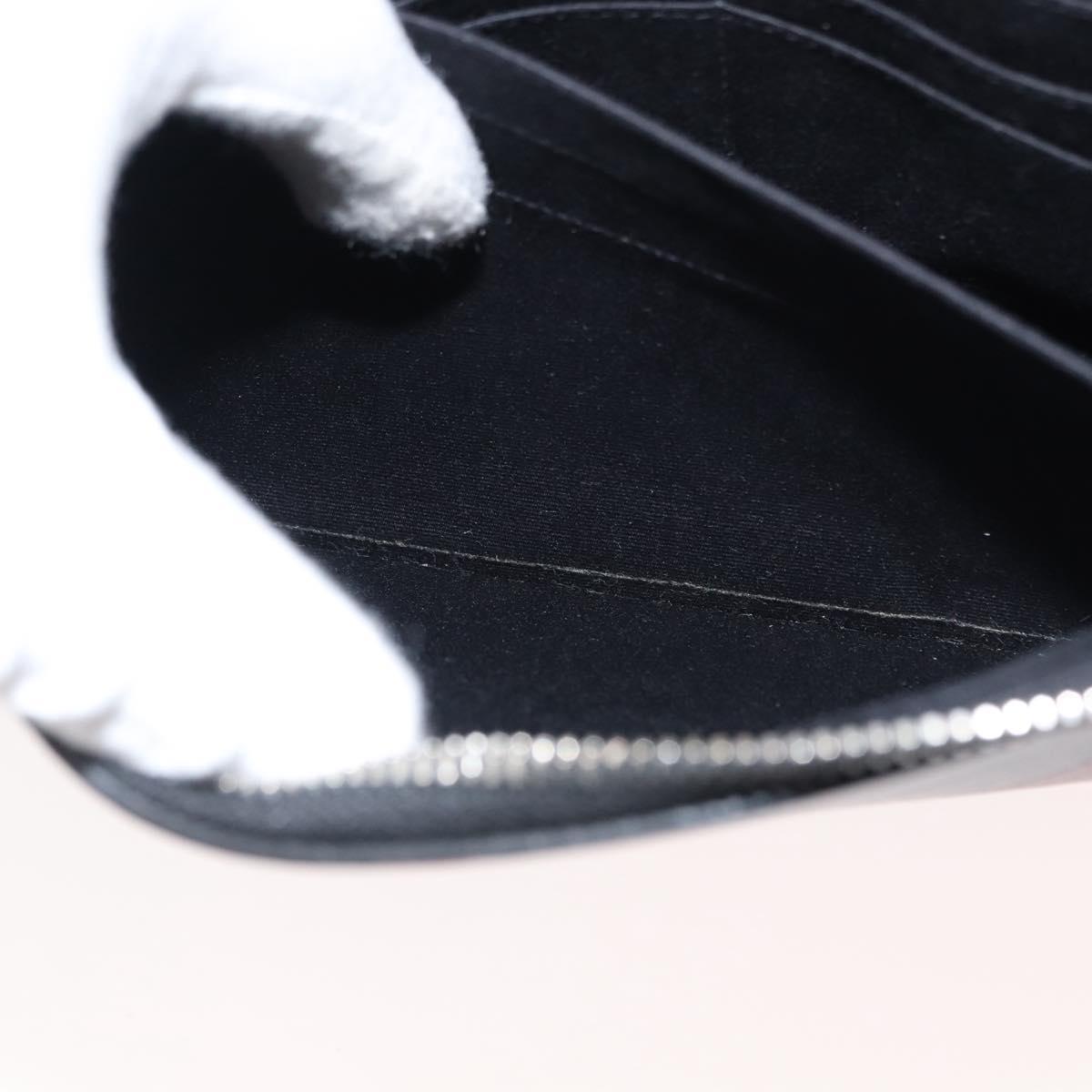 SAINT LAURENT Clutch Bag Leather Black Silver Auth am9294