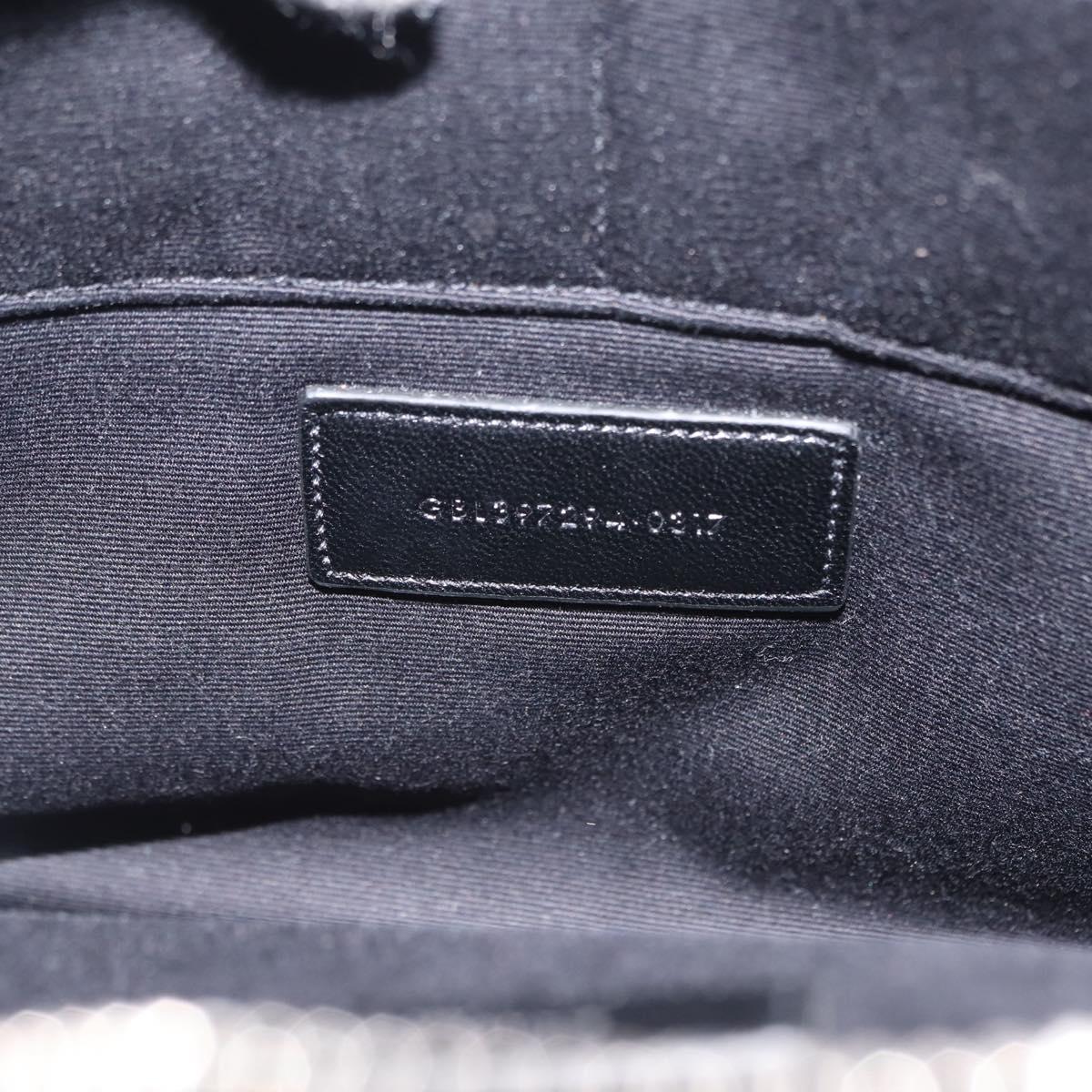 SAINT LAURENT Clutch Bag Leather Black Silver Auth am9294