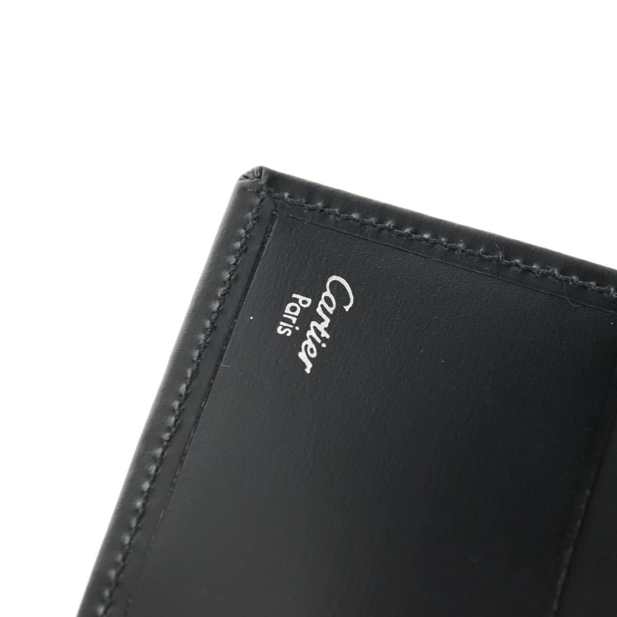 CARTIER Key Case Leather Black Auth am9296V