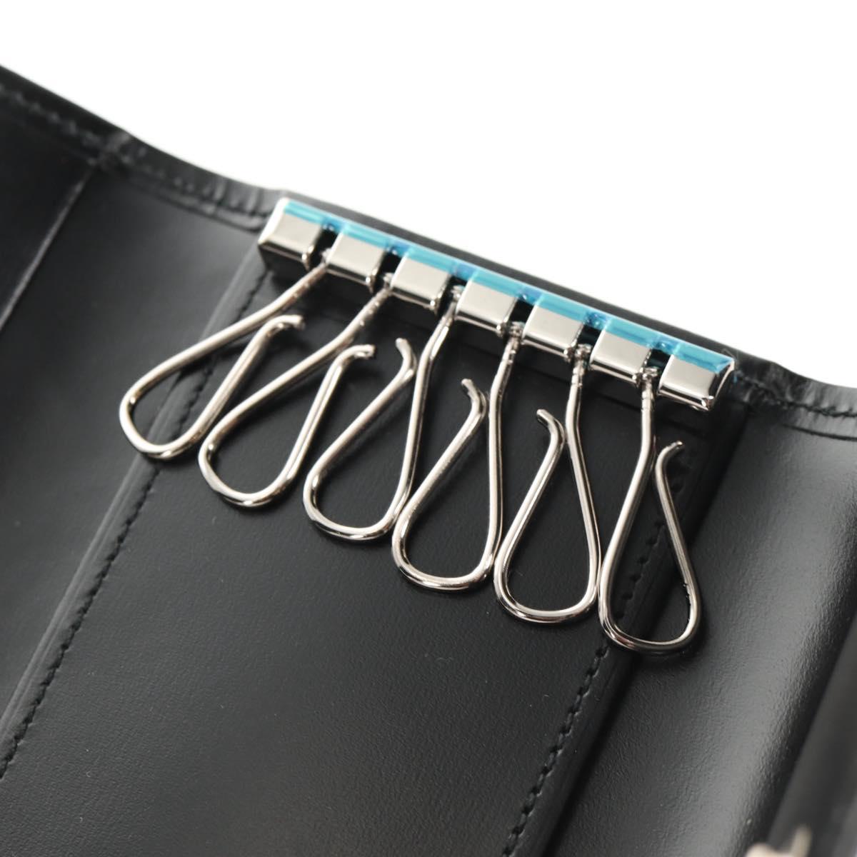 CARTIER Key Case Leather Black Auth am9296V