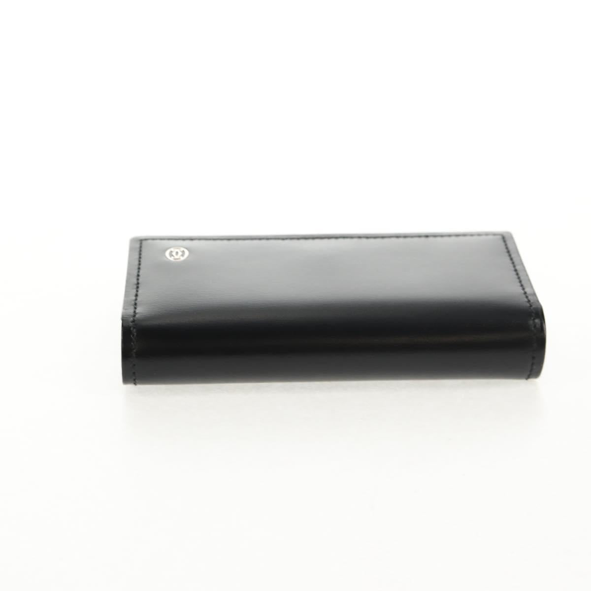 CARTIER Key Case Leather Black Auth am9296V