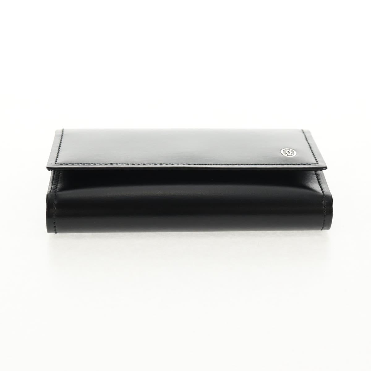 CARTIER Key Case Leather Black Auth am9296V