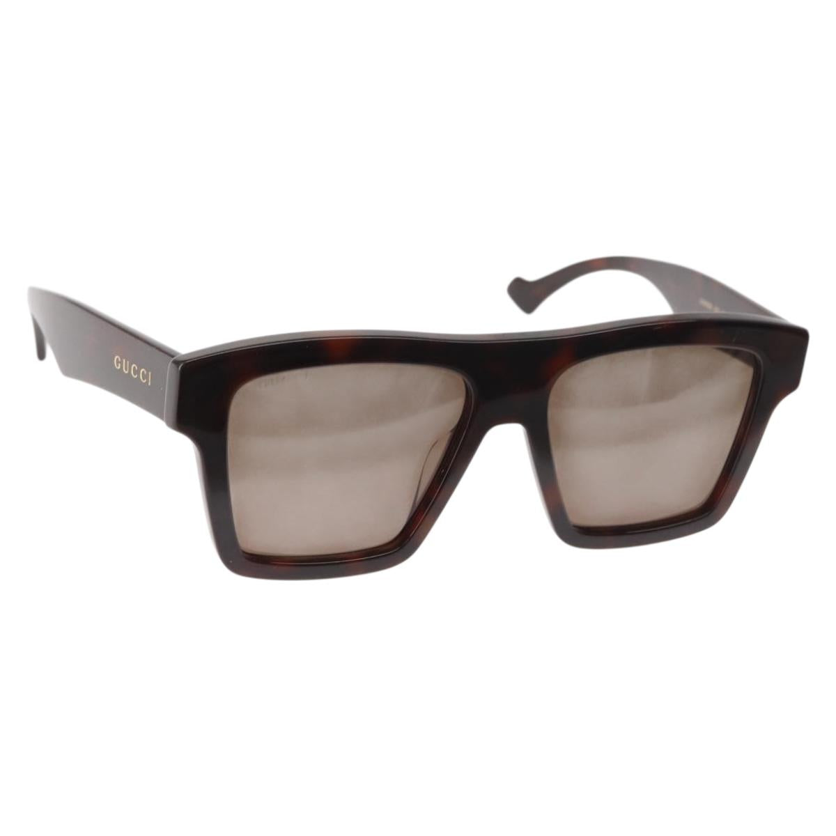 GUCCI Sunglasses plastic Dark Brown Auth am9302