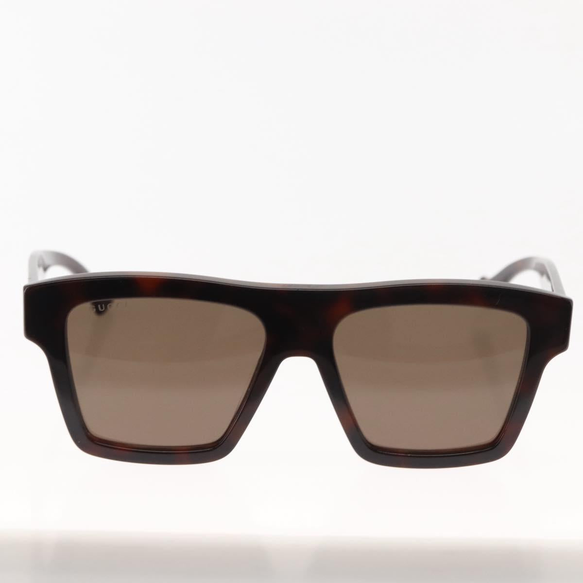GUCCI Sunglasses plastic Dark Brown Auth am9302