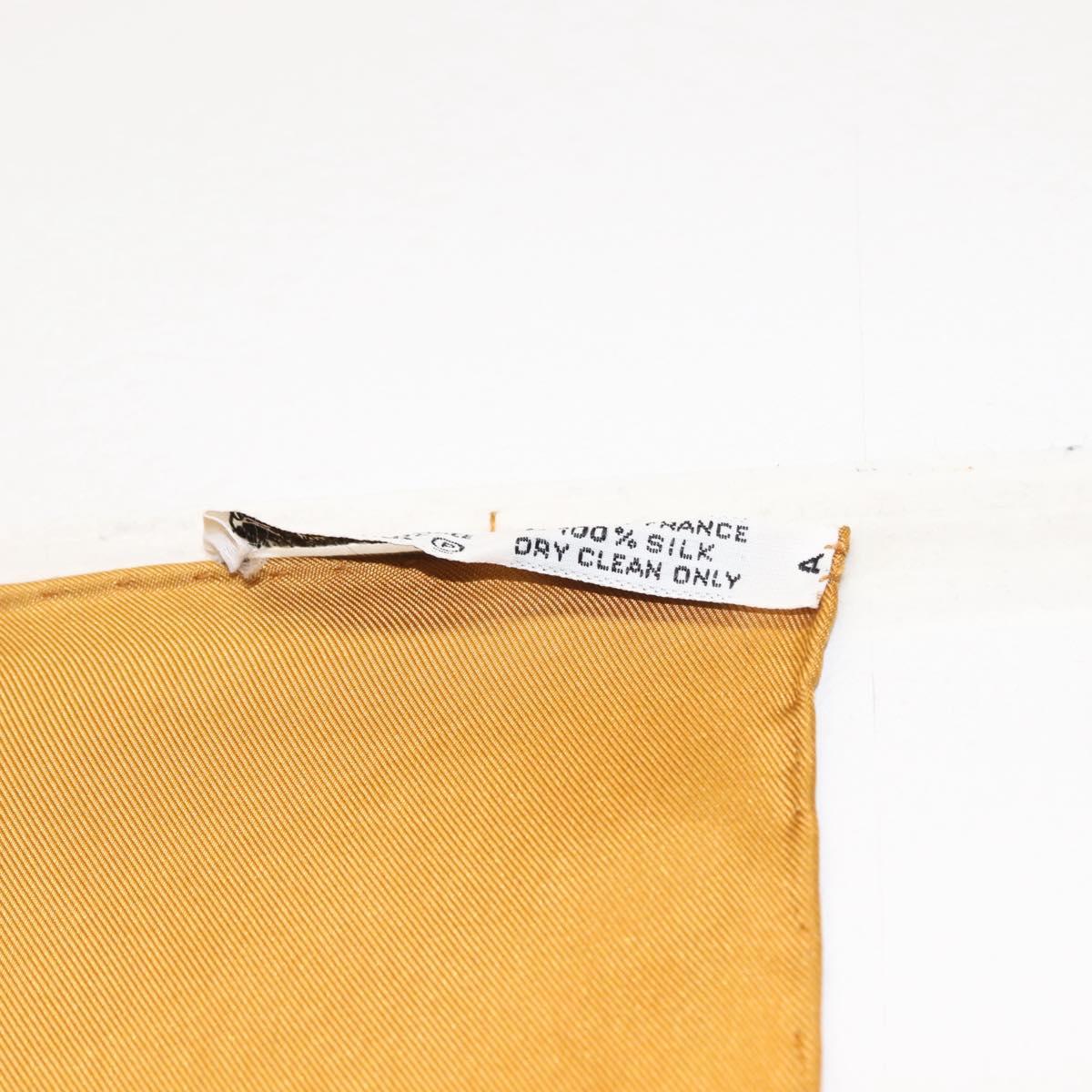 HERMES Carre 90 Scarf ""ART des STEPPES"" Silk Brown Auth am9303