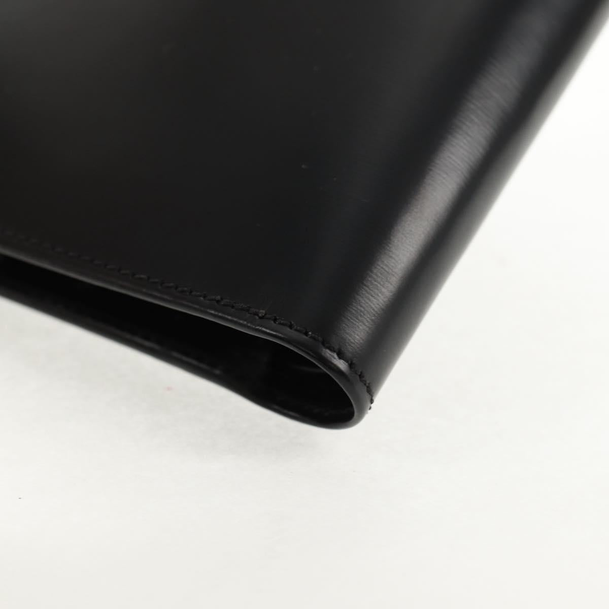 CARTIER Bifold Wallet Leather Black Auth am9307V