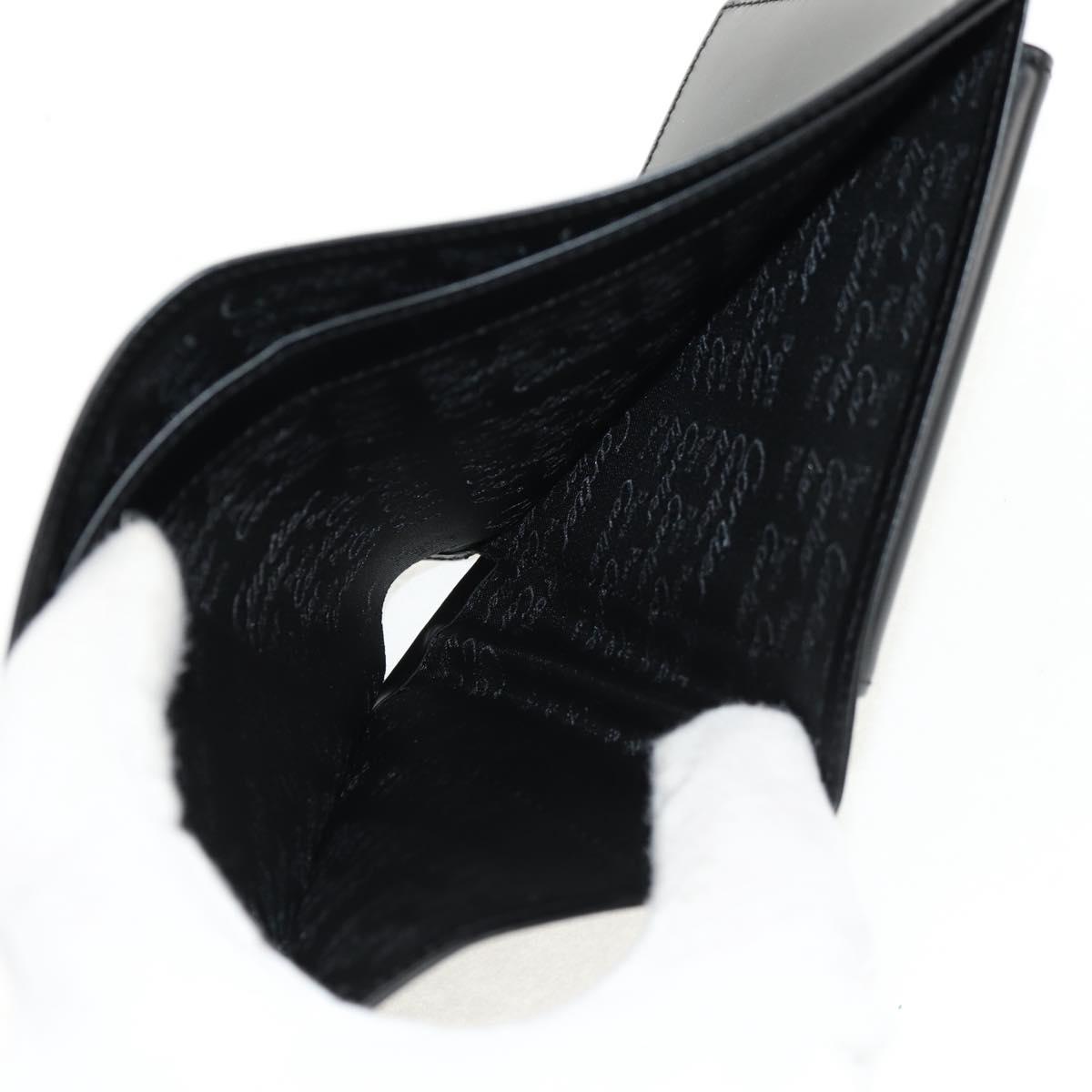 CARTIER Bifold Wallet Leather Black Auth am9307V