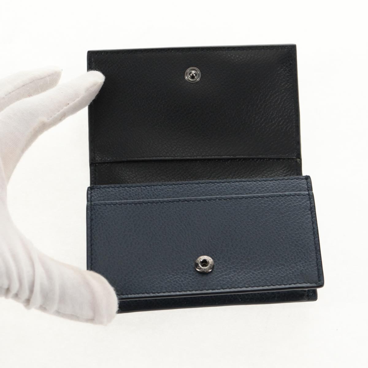 PRADA Card Case Leather Navy Auth am9308V