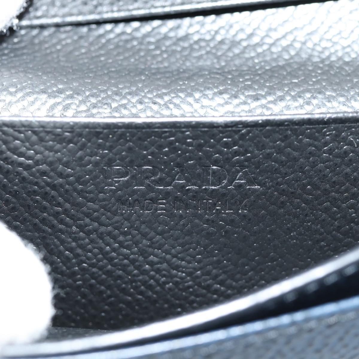 PRADA Card Case Leather Navy Auth am9308V