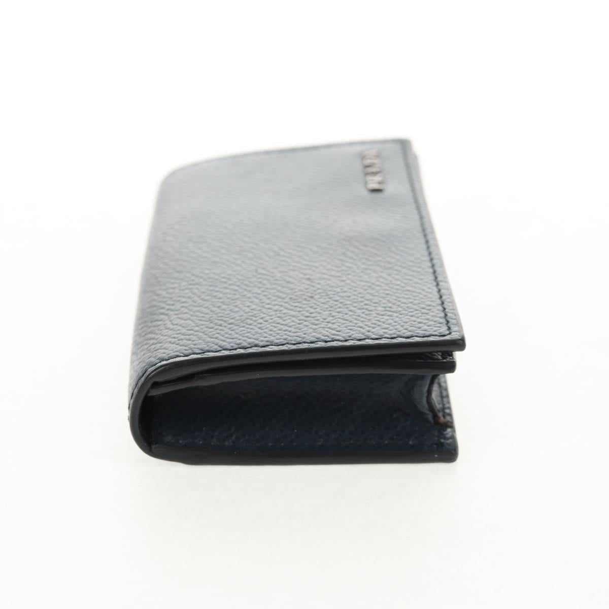 PRADA Card Case Leather Navy Auth am9308V