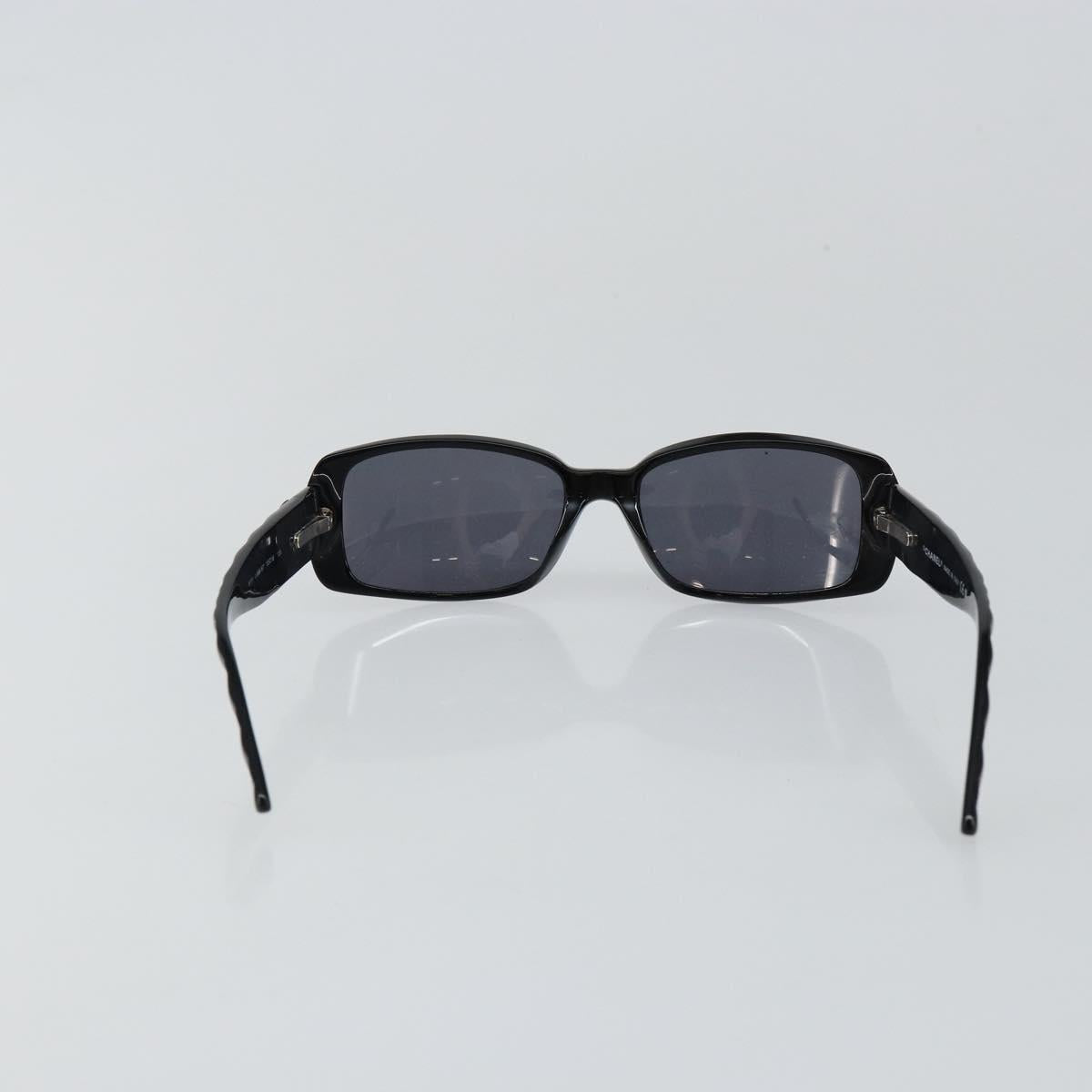 CHANEL COCO Mark Camelia Sunglasses plastic Black CC Auth am9311