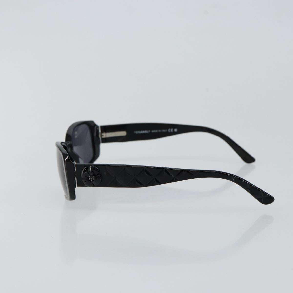 CHANEL COCO Mark Camelia Sunglasses plastic Black CC Auth am9311
