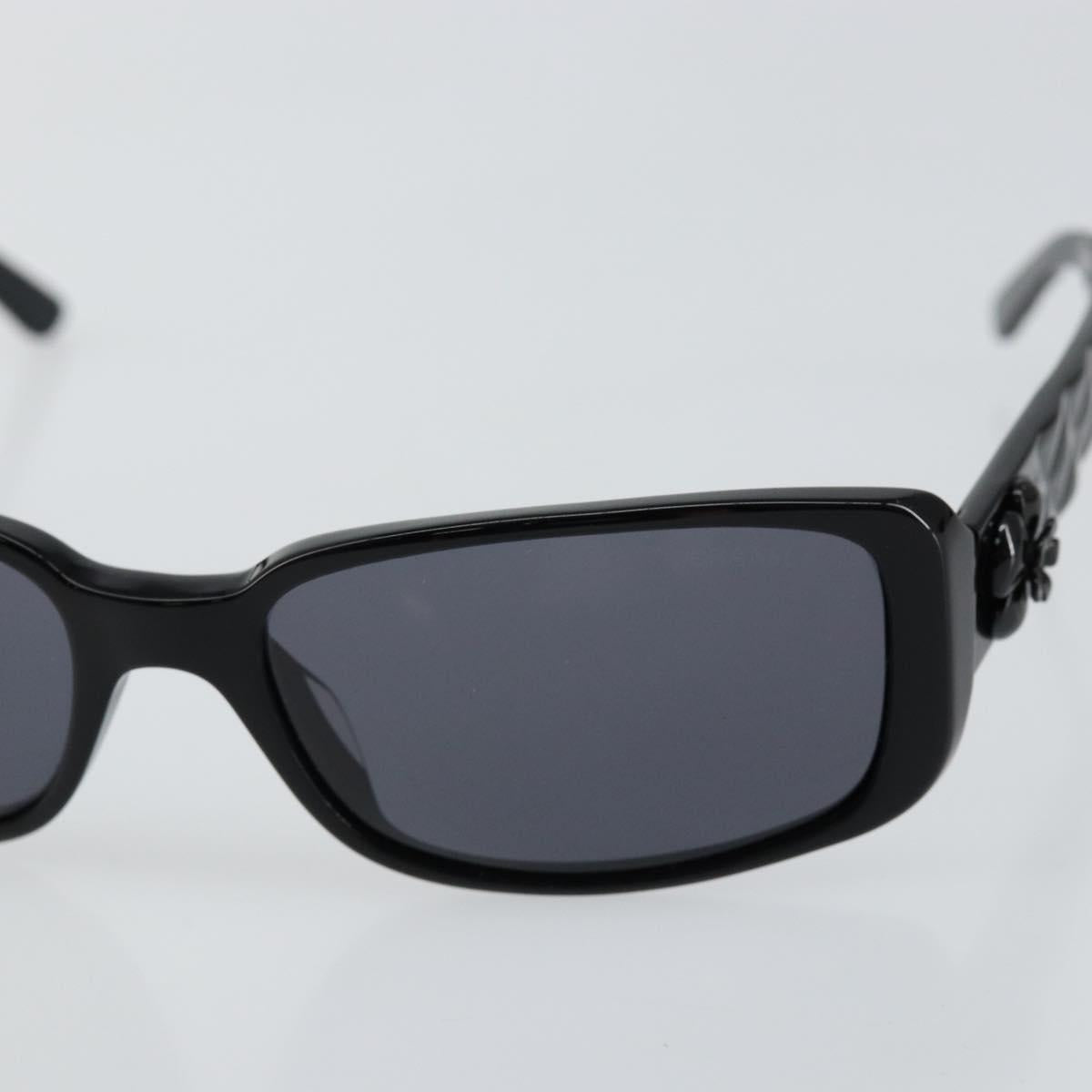 CHANEL COCO Mark Camelia Sunglasses plastic Black CC Auth am9311