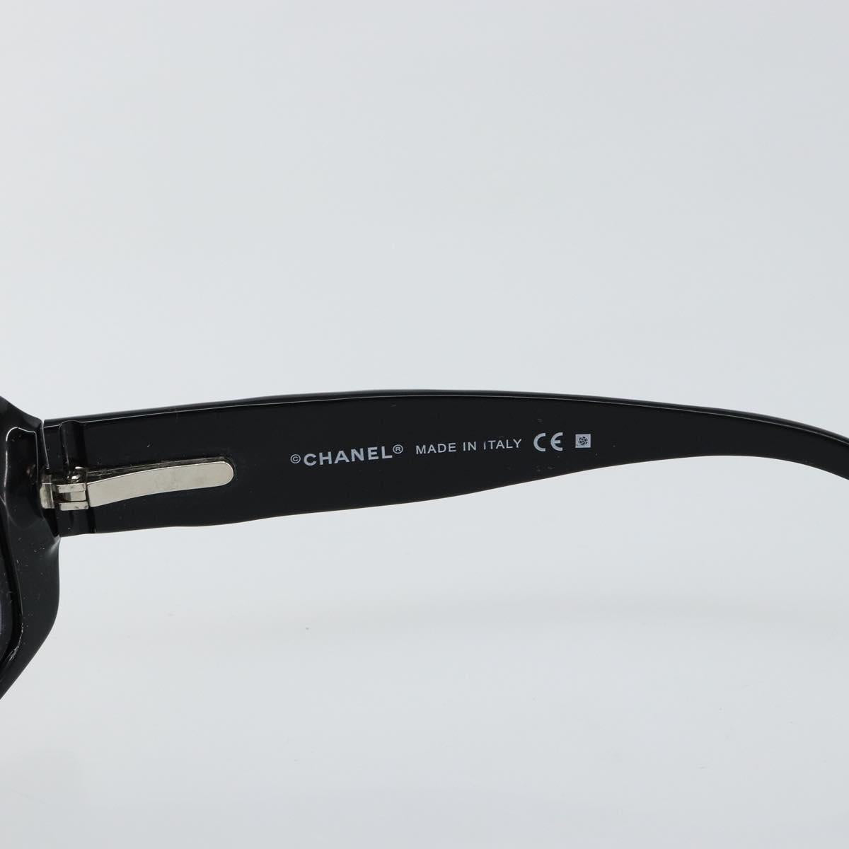 CHANEL COCO Mark Camelia Sunglasses plastic Black CC Auth am9311