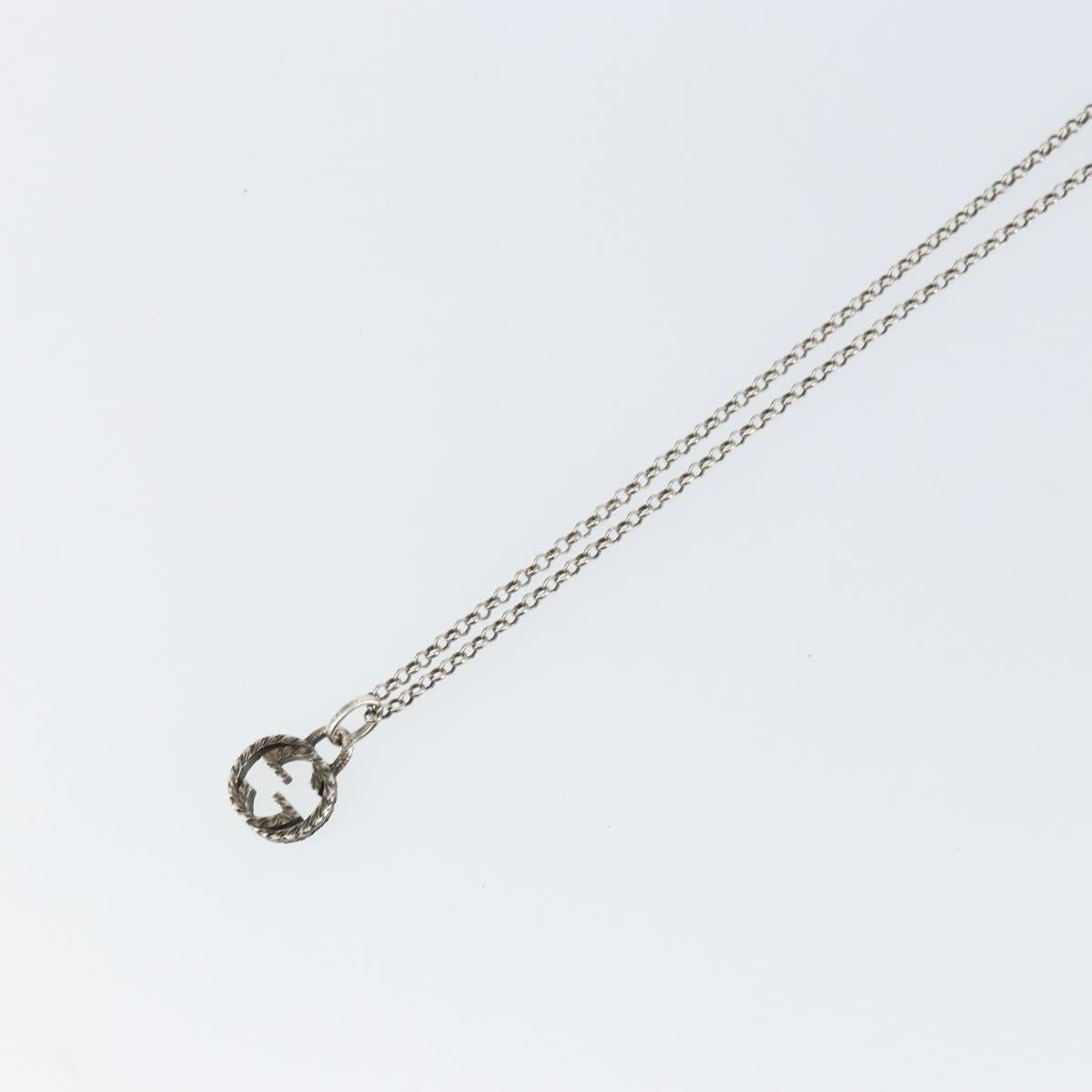GUCCI Interlocking Necklace Ag925 Silver Auth am9313