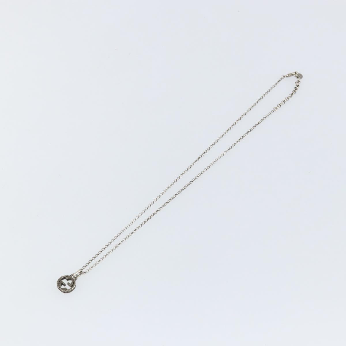 GUCCI Interlocking Necklace Ag925 Silver Auth am9313