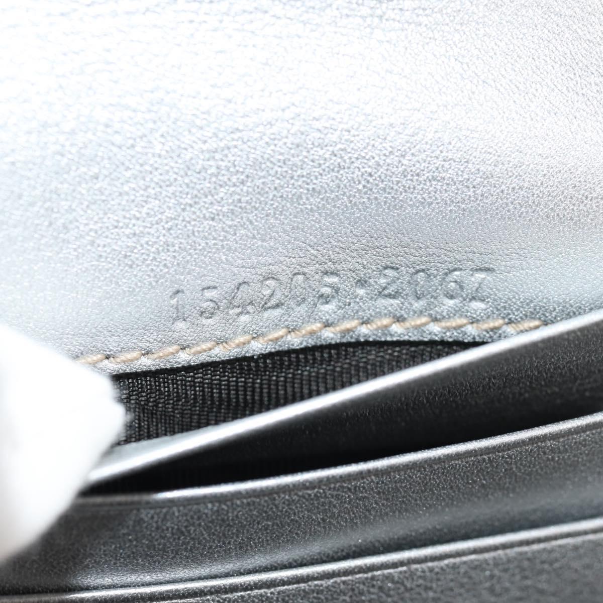 GUCCI GG Canvas Abbey Guccissima Bifold Wallet Leather Silver 154205 Auth am9314V