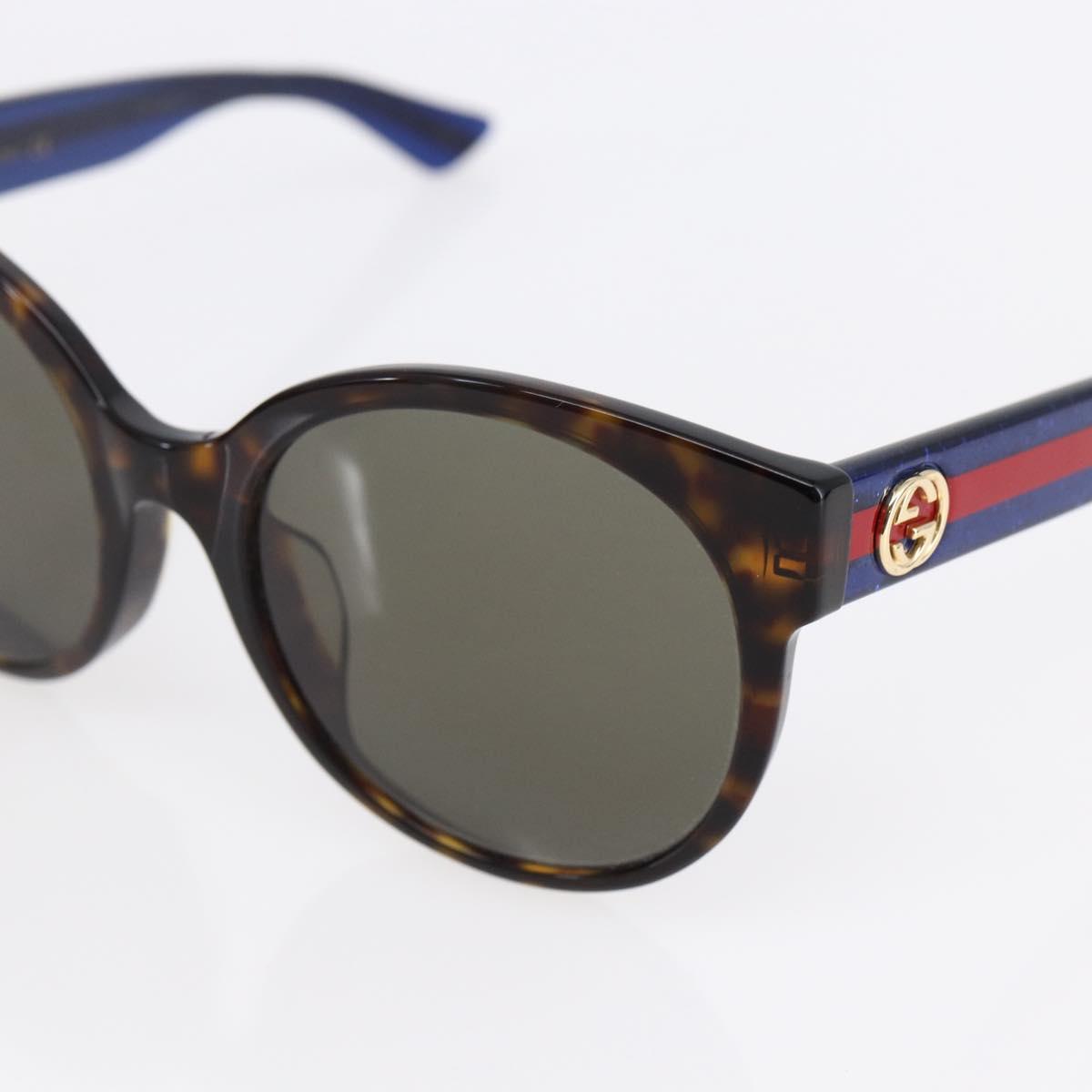 GUCCI Sherry Line Sunglasses plastic Brown Blue Red Auth am9316