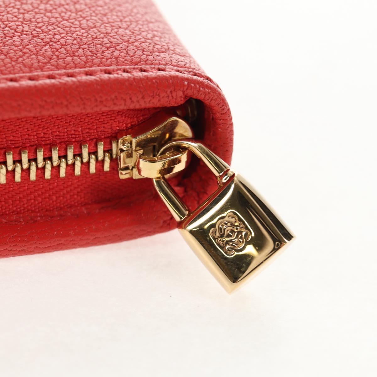 LOEWE Anagram Long Wallet Leather Red Auth am9318V