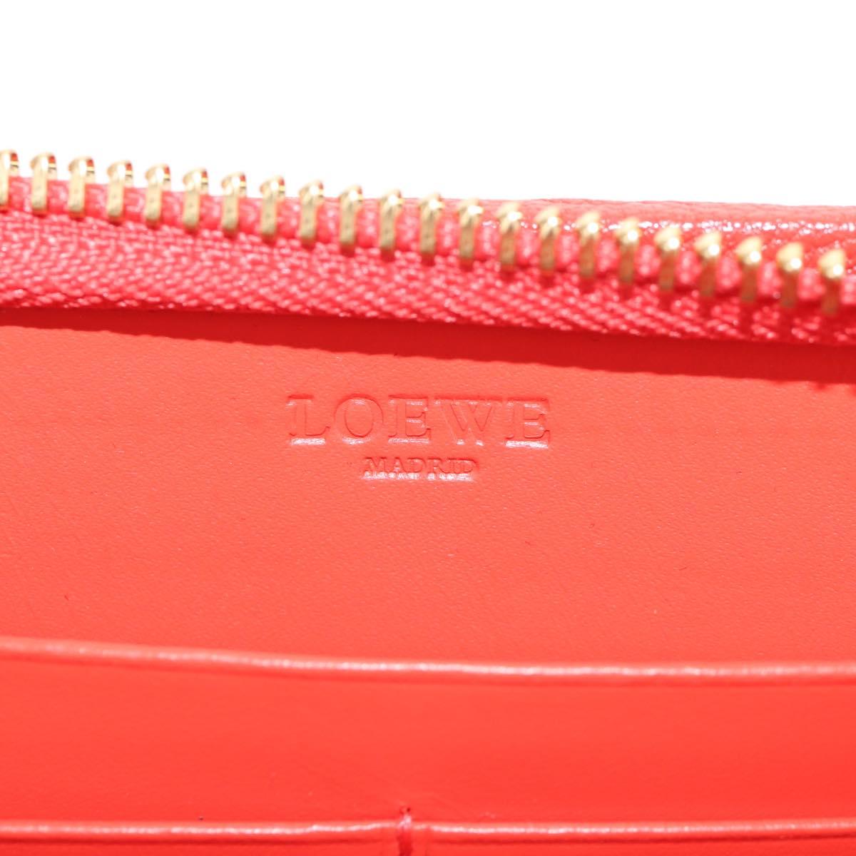 LOEWE Anagram Long Wallet Leather Red Auth am9318V
