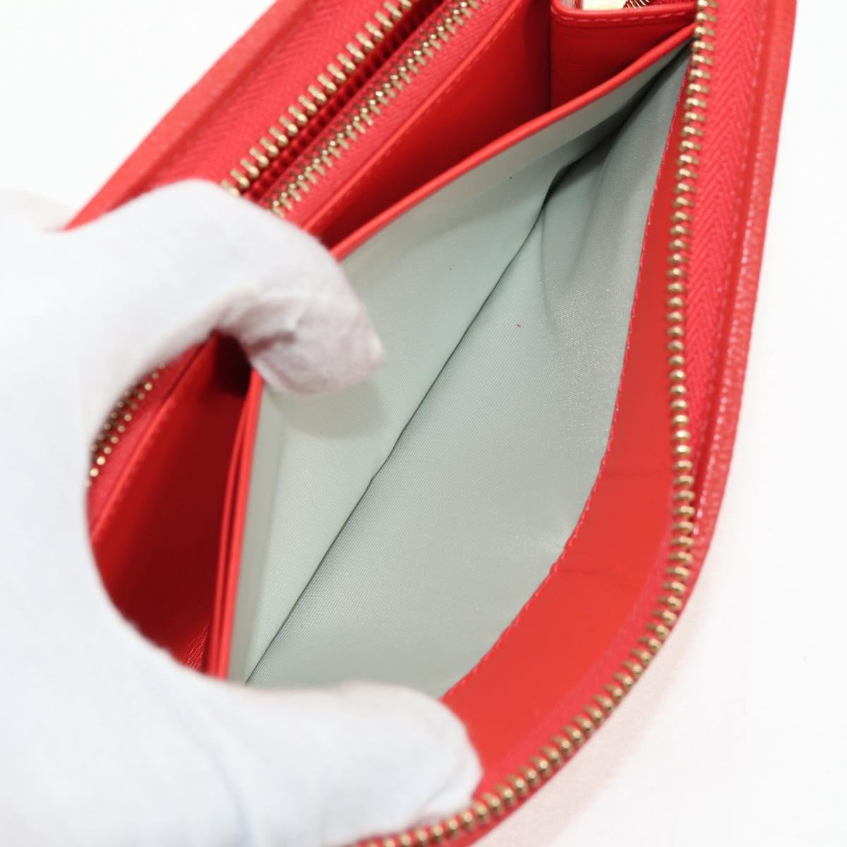 LOEWE Anagram Long Wallet Leather Red Auth am9318V