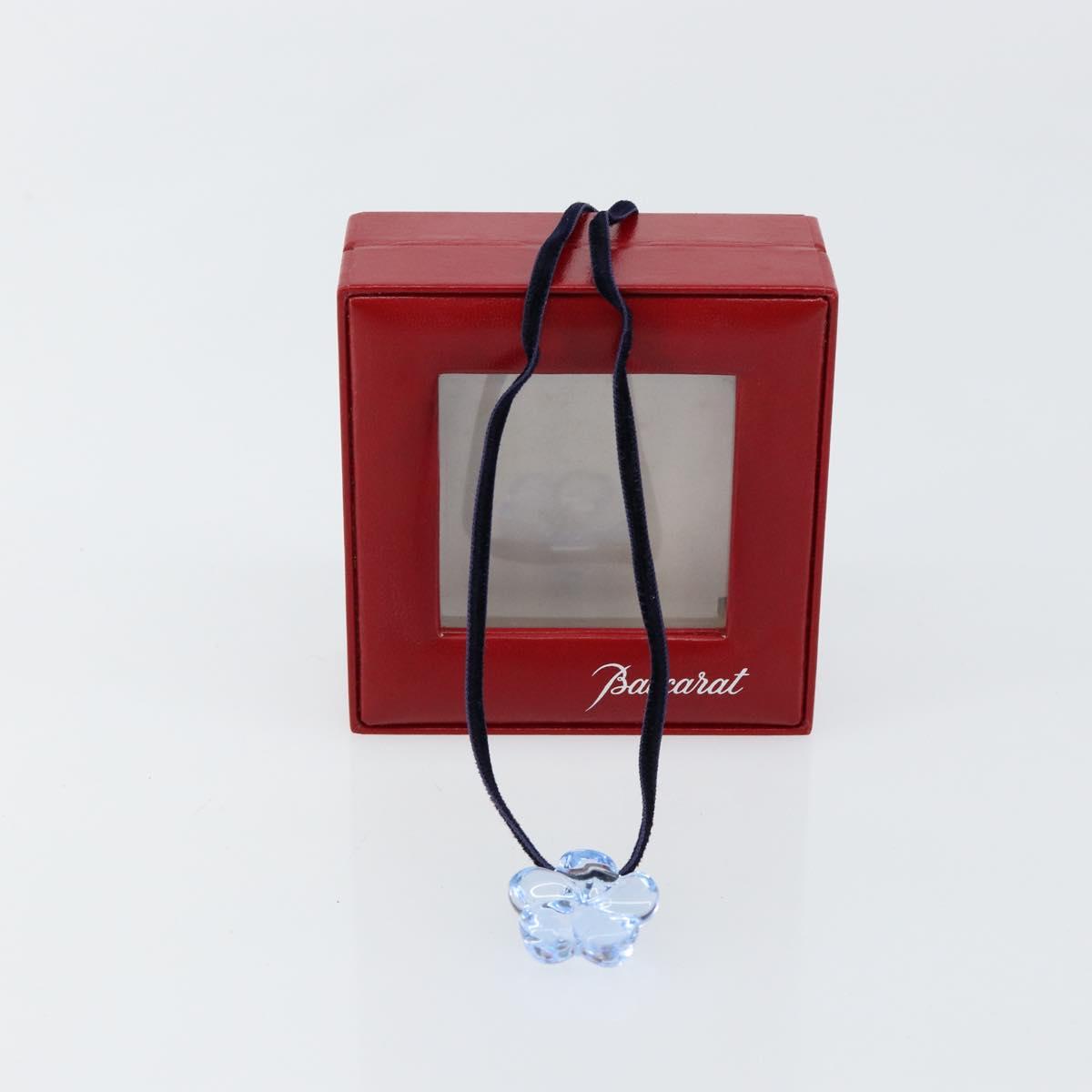 Baccarat Necklace Crystal glass Light Blue Auth am9319