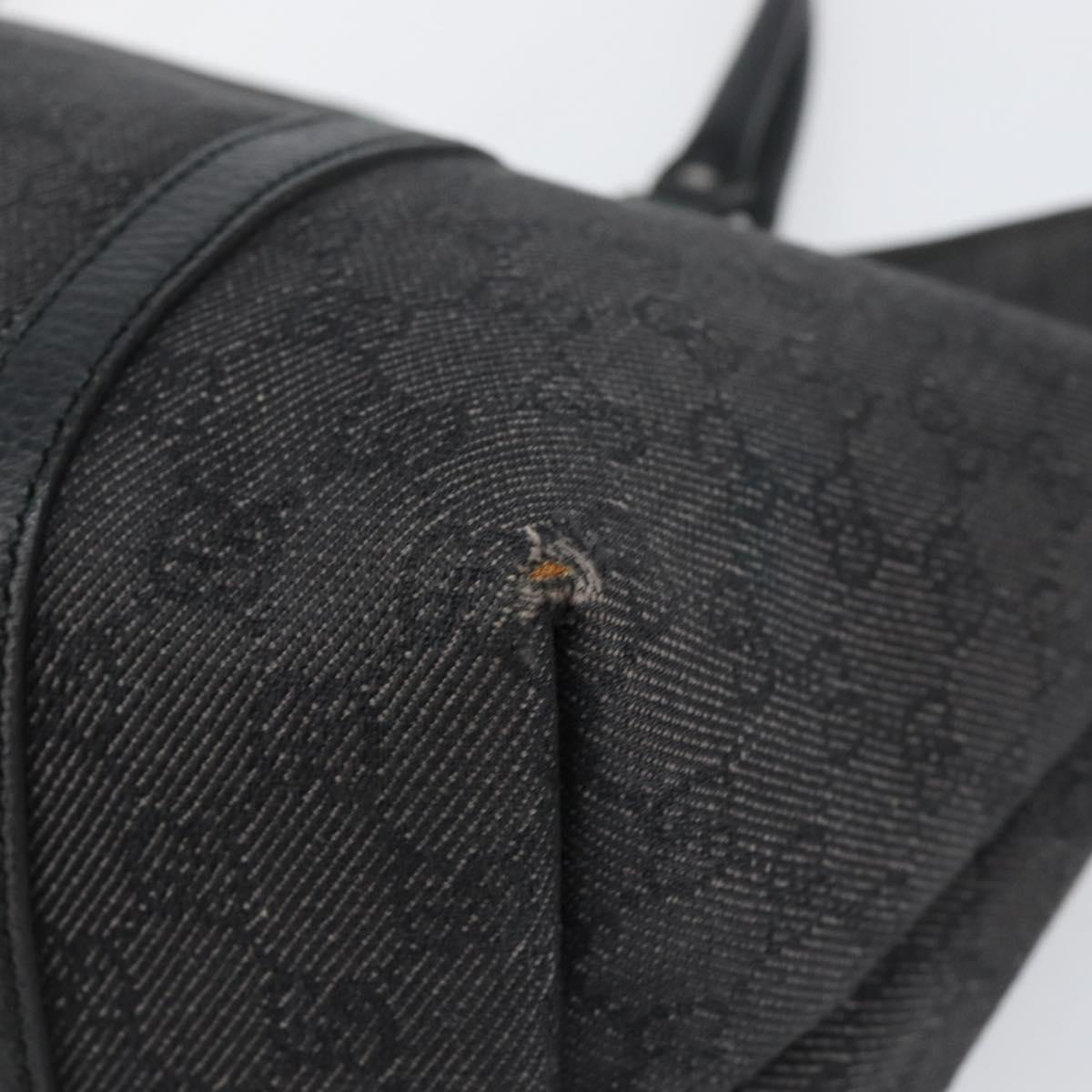 GUCCI GG Canvas Tote Bag Outlet Black Silver 265695 Auth am9324