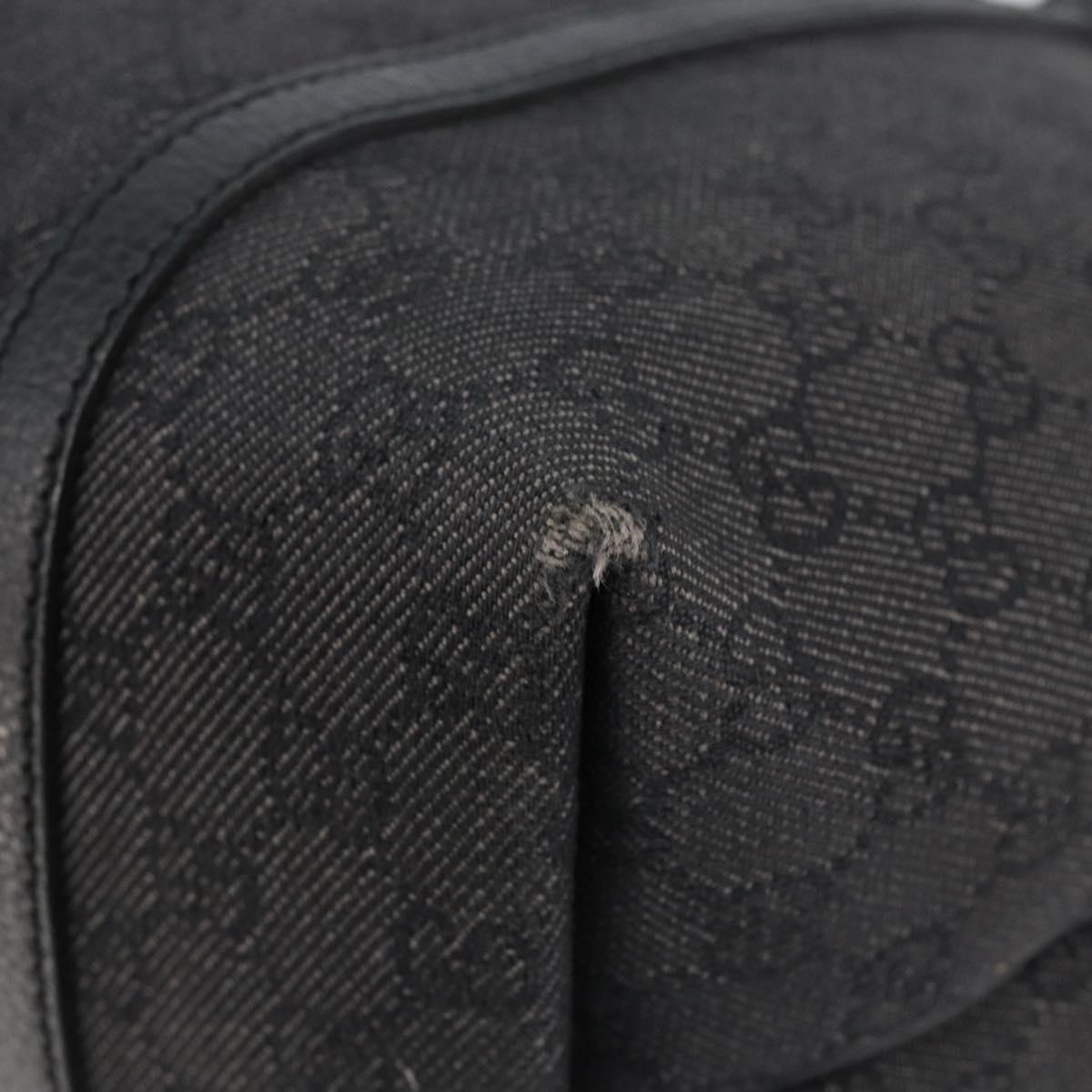 GUCCI GG Canvas Tote Bag Outlet Black Silver 265695 Auth am9324