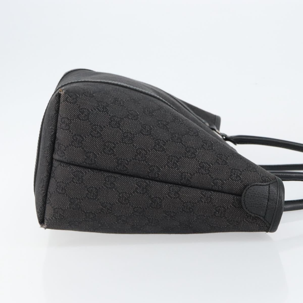 GUCCI GG Canvas Tote Bag Outlet Black Silver 265695 Auth am9324