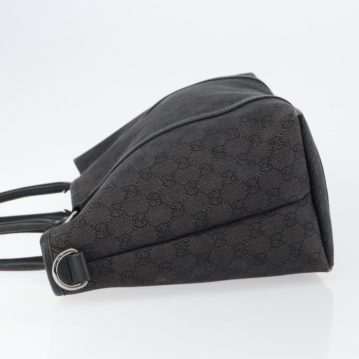 GUCCI GG Canvas Tote Bag Outlet Black Silver 265695 Auth am9324