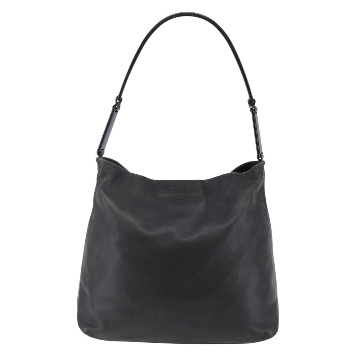 PRADA Shoulder Bag Leather Black Auth am9325