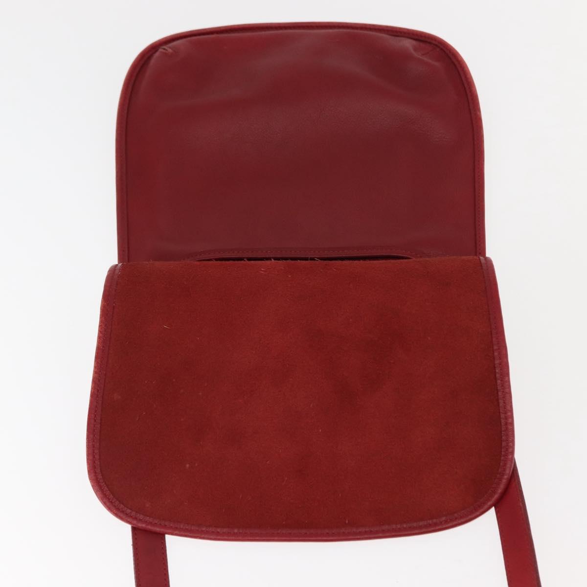 Coach Shoulder Bag Leather Red Auth am9326