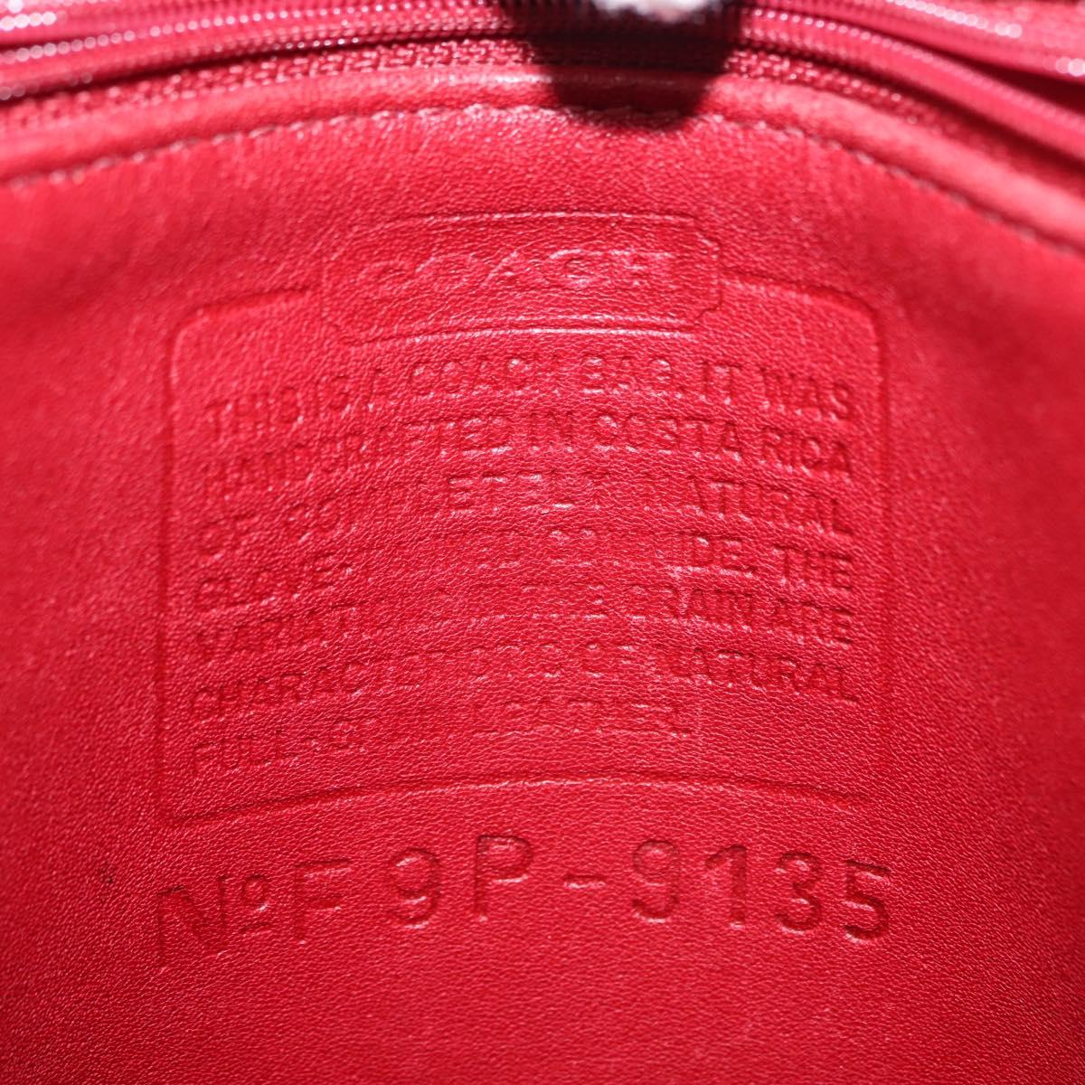 Coach Shoulder Bag Leather Red Auth am9326