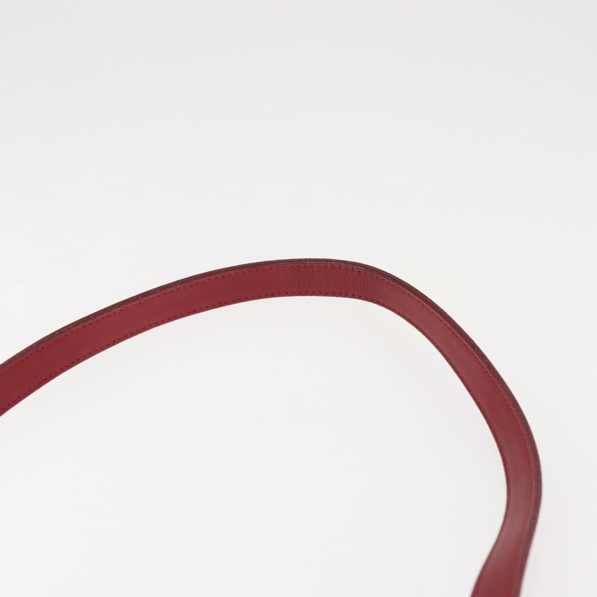 Coach Shoulder Bag Leather Red Auth am9326