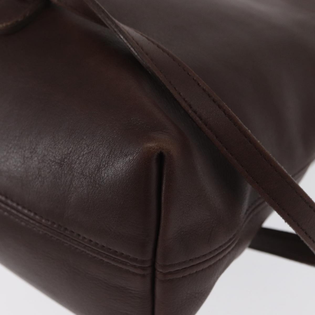 Coach Backpack Leather Brown Gold Auth am9327