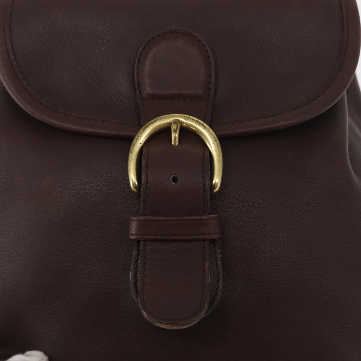 Coach Backpack Leather Brown Gold Auth am9327