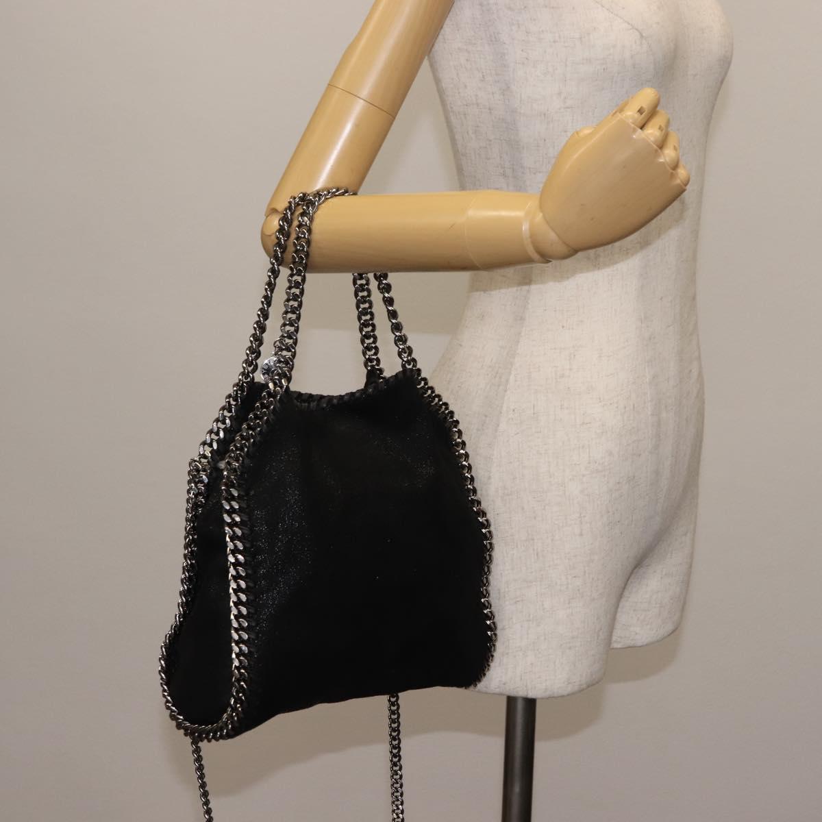 Stella MacCartney Chain Falabella Bag polyester 2way Black 371223 Auth am9328