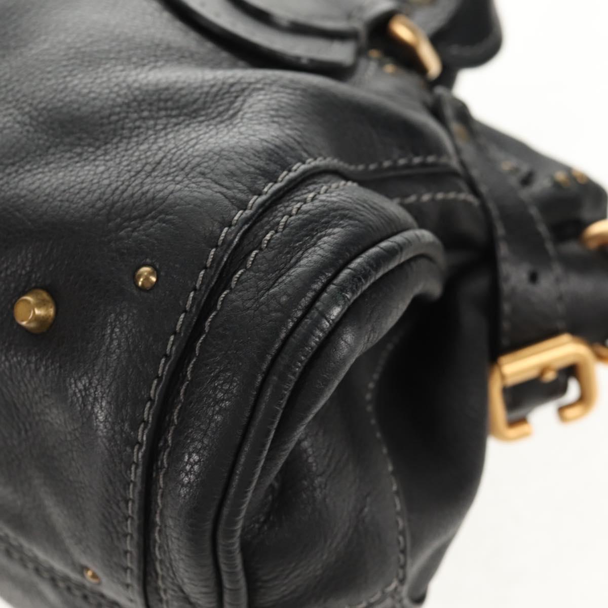 Chloe Paddington Shoulder Bag Leather 2way Black Auth am9330V