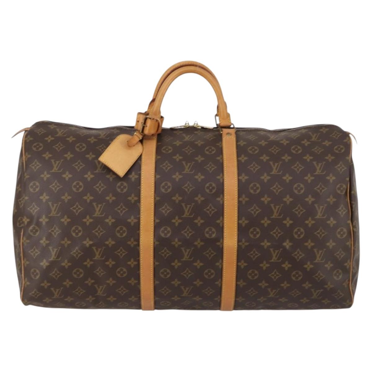 LOUIS VUITTON Monogram Keepall 60 Boston Bag M41422 LV Auth am9334