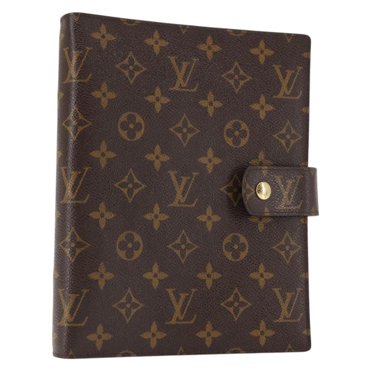 LOUIS VUITTON Monogram Agenda GM Day Planner Cover R20006 LV Auth am9349