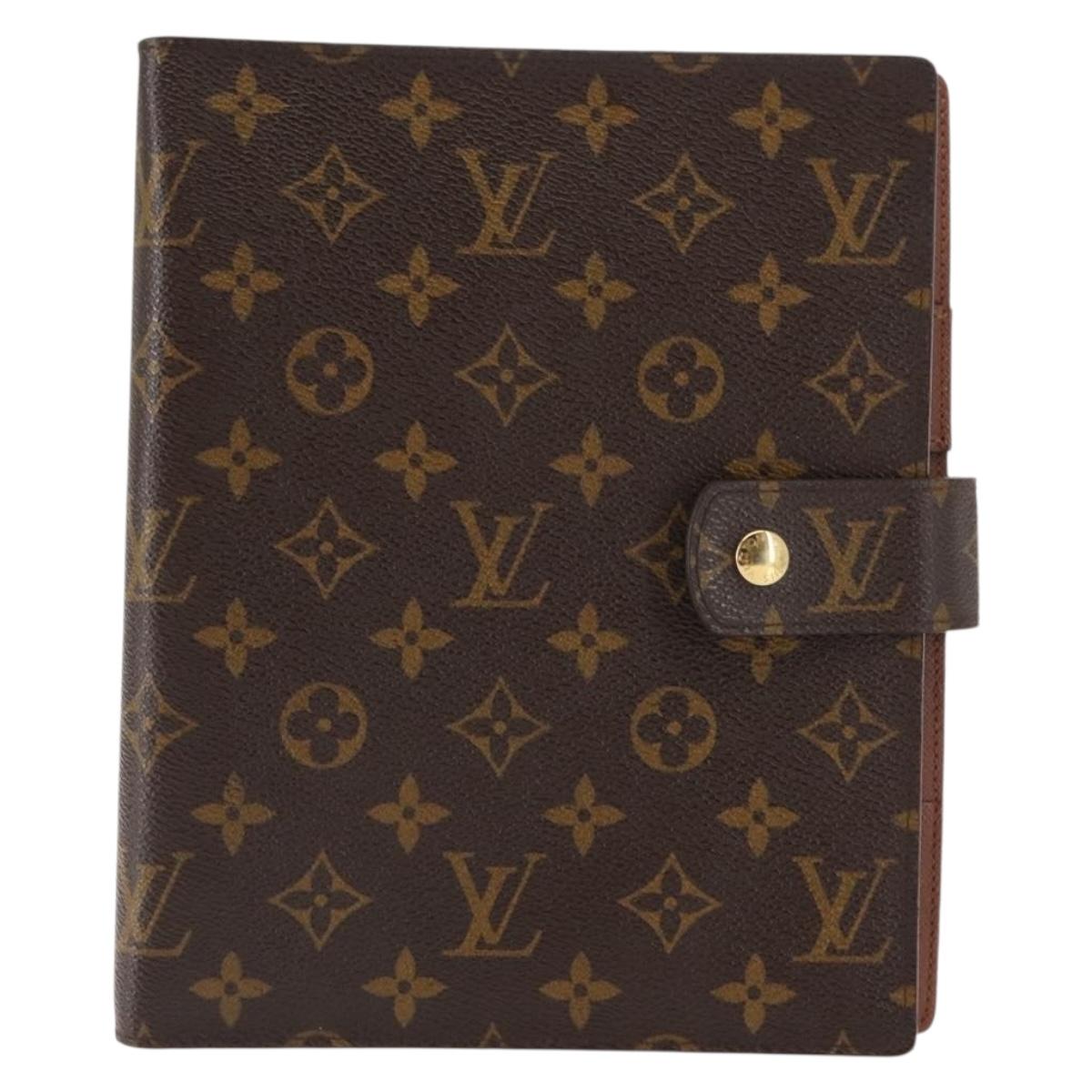 LOUIS VUITTON Monogram Agenda GM Day Planner Cover R20006 LV Auth am9349