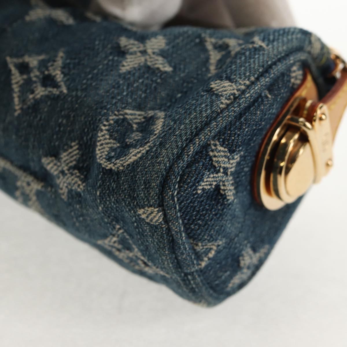 LOUIS VUITTON Monogram Denim Trousse Speedy GM Pouch Blue M95081 LV Auth am9350V