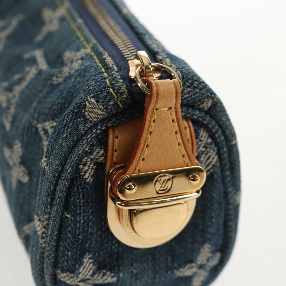 LOUIS VUITTON Monogram Denim Trousse Speedy GM Pouch Blue M95081 LV Auth am9350V