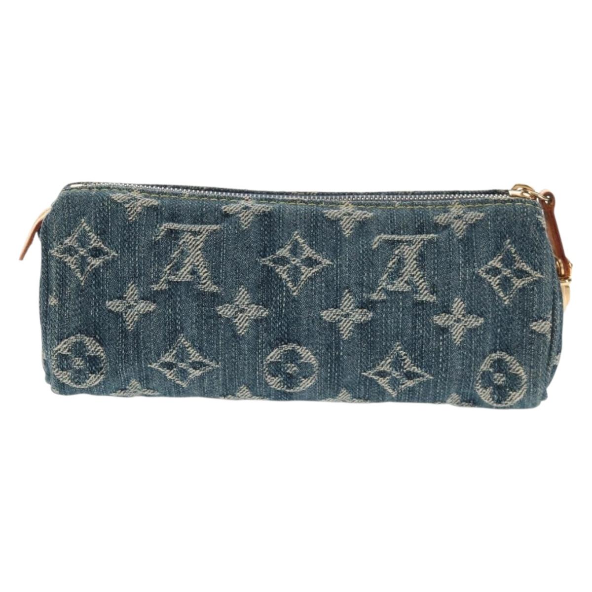 LOUIS VUITTON Monogram Denim Trousse Speedy GM Pouch Blue M95081 LV Auth am9350V