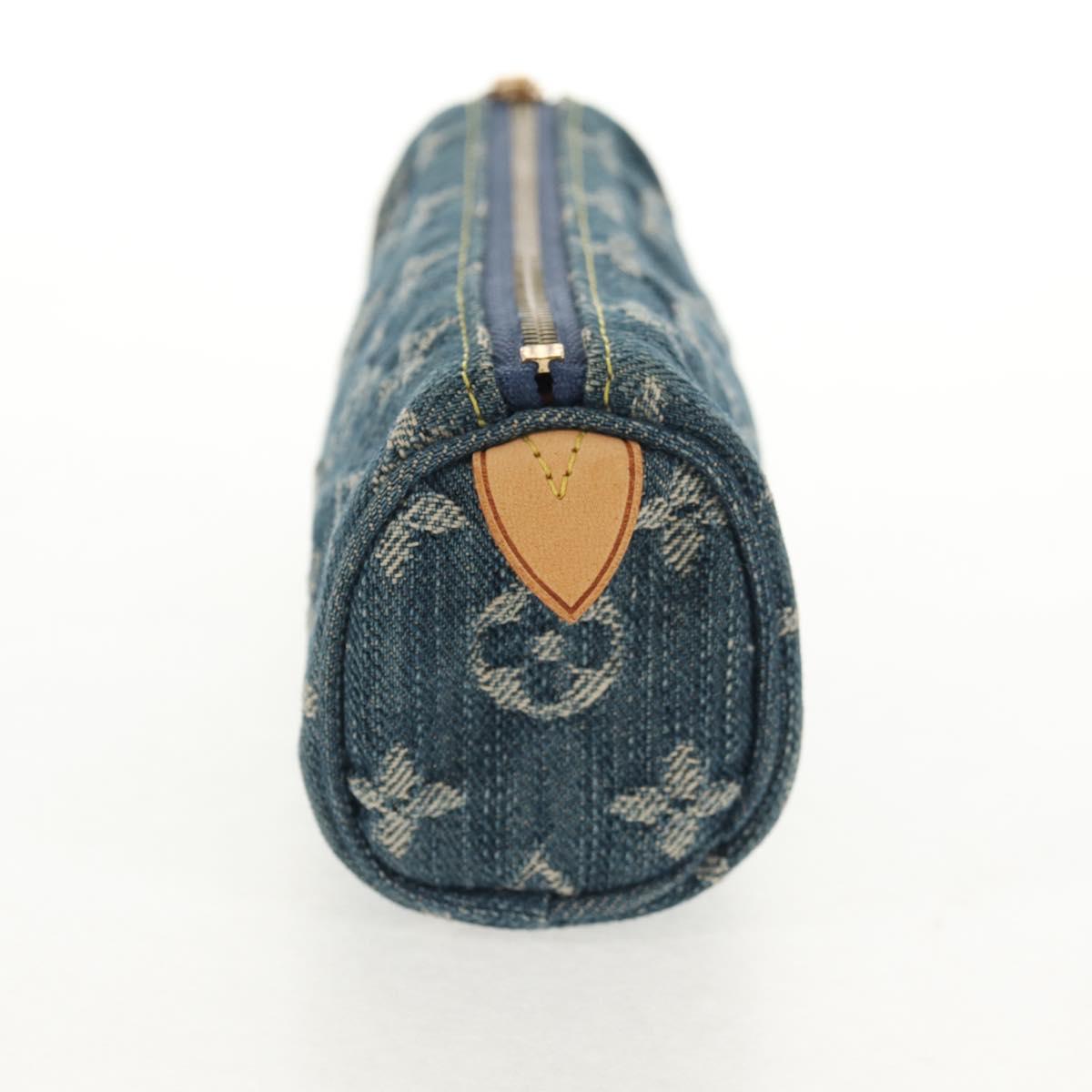 LOUIS VUITTON Monogram Denim Trousse Speedy GM Pouch Blue M95081 LV Auth am9350V