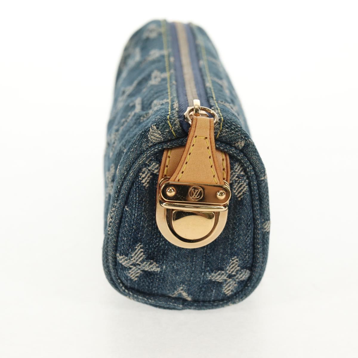 LOUIS VUITTON Monogram Denim Trousse Speedy GM Pouch Blue M95081 LV Auth am9350V