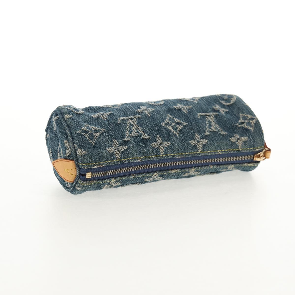 LOUIS VUITTON Monogram Denim Trousse Speedy GM Pouch Blue M95081 LV Auth am9350V