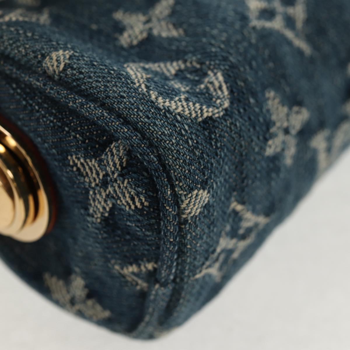 LOUIS VUITTON Monogram Denim Trousse Speedy GM Pouch Blue M95081 LV Auth am9350V