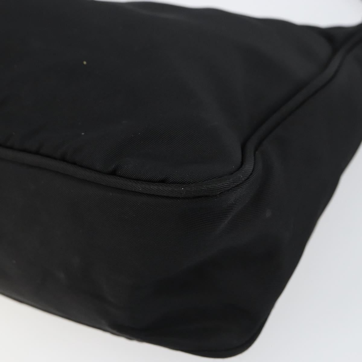 PRADA Hand Bag Nylon Black Silver Auth am9354